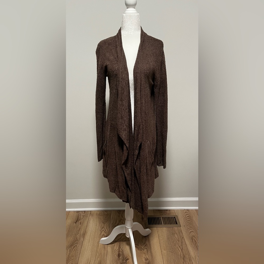 Very soft long brown cardigan